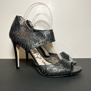 Womens SAM EDELMAN Alva Black Leather Heels / Size 9 Medium